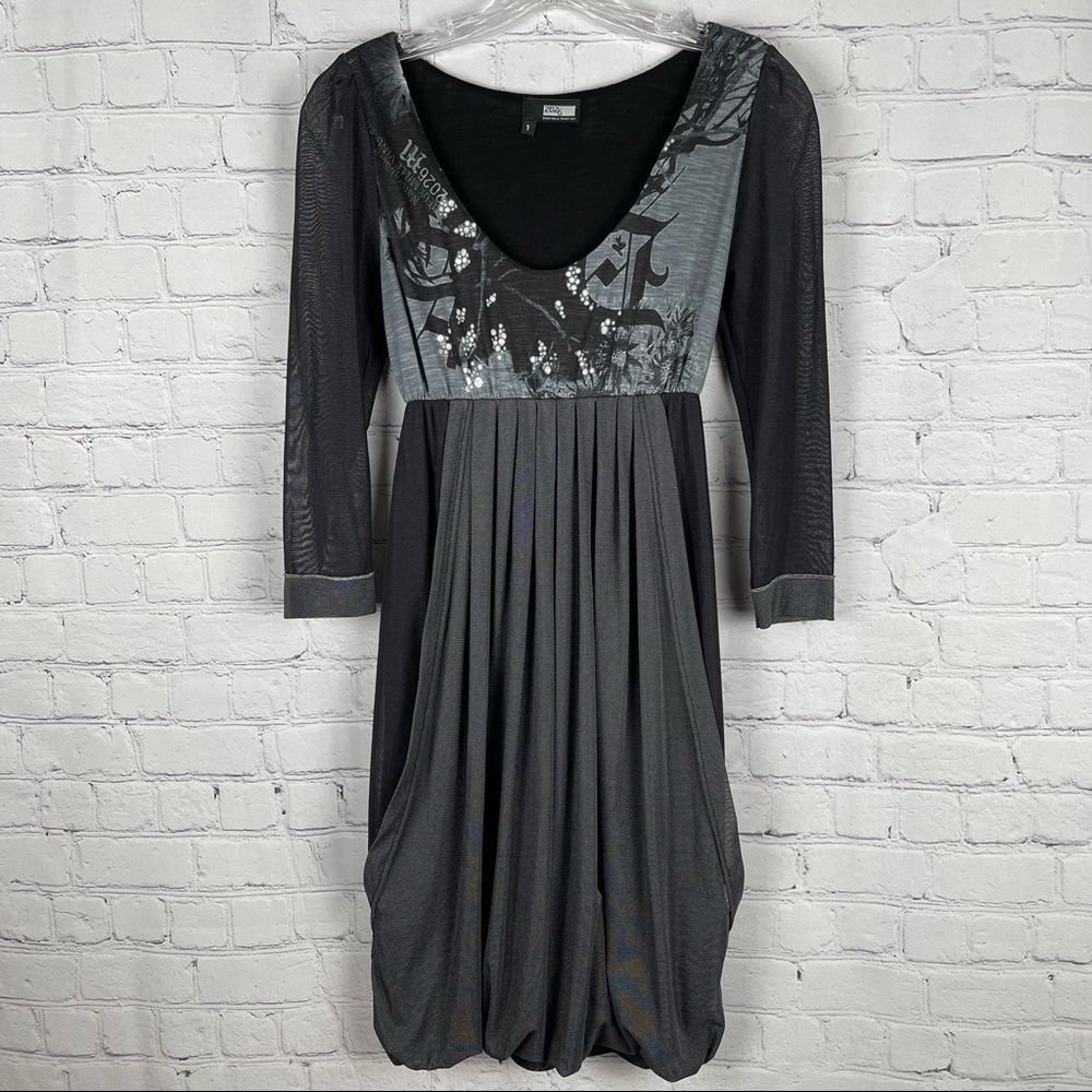 2026 DEUX MILLE VINGT SIX unique long sleeve babydoll dress Paris French, size S